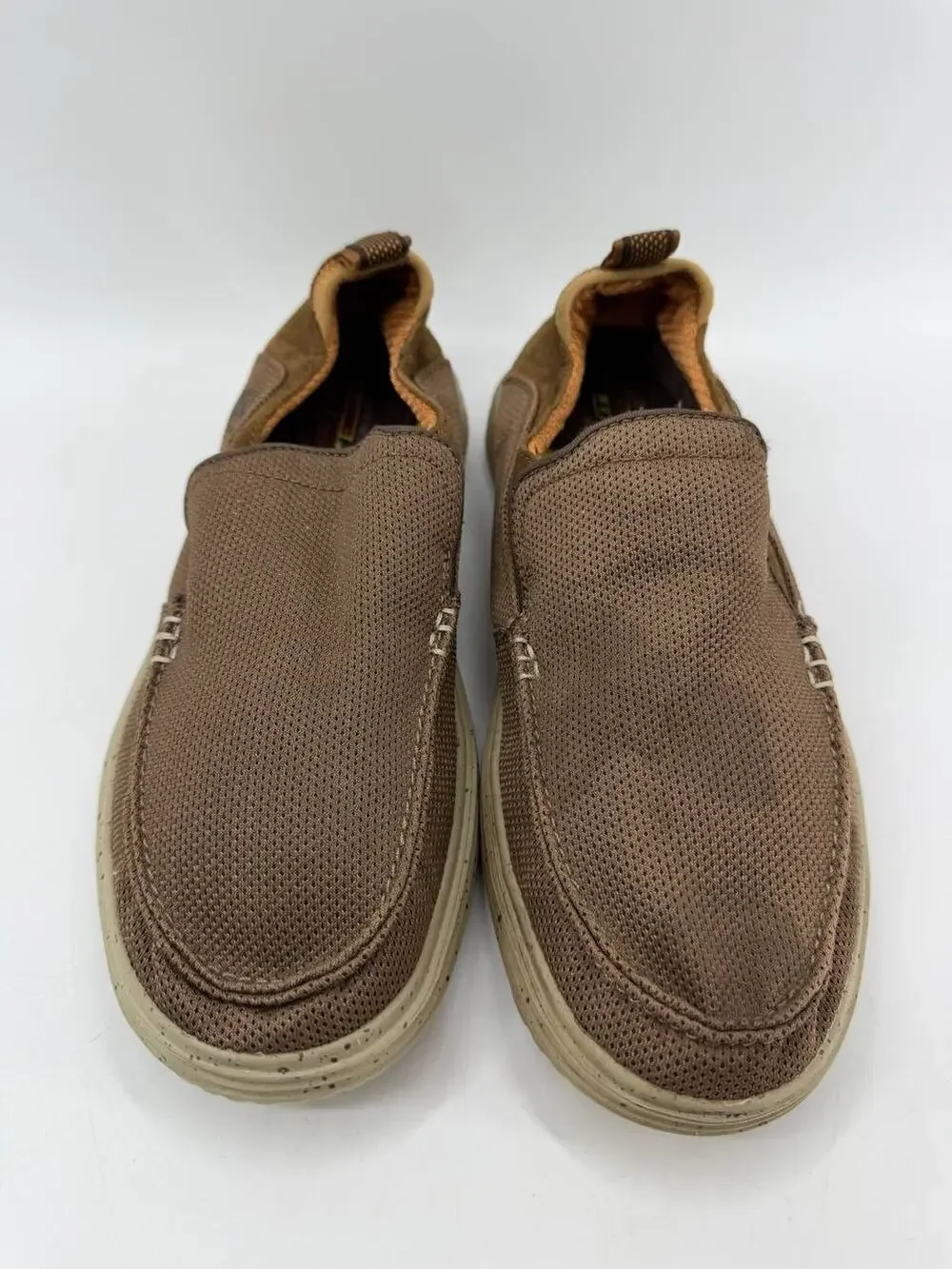 Skechers Proven Renco 204568 Mens 10.5 Brown Slip On Loafers Goga Mat Arch